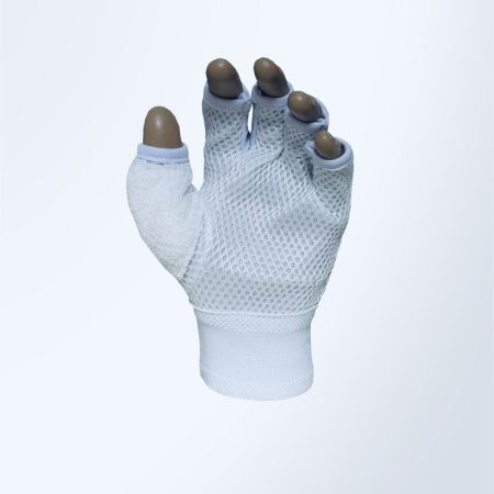 Перчатки кожзам белые на манжете, белая сетка внутри